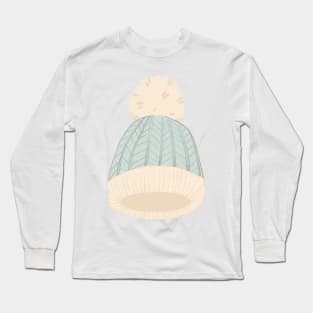Fluffy Knit Winter Hat Long Sleeve T-Shirt